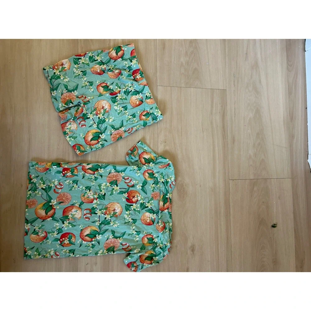 Posh Peanut Kids Arancia Citrus Bamboo Short Sleeve Pajama Set Shorts 7Y-8Y
